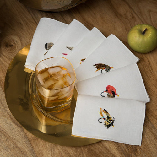 Fly Fishing Lures Cocktail Napkins