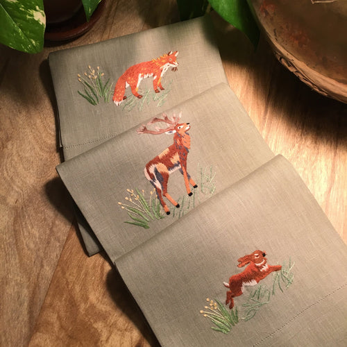 Friendly Woodland Creatures Guest Towels